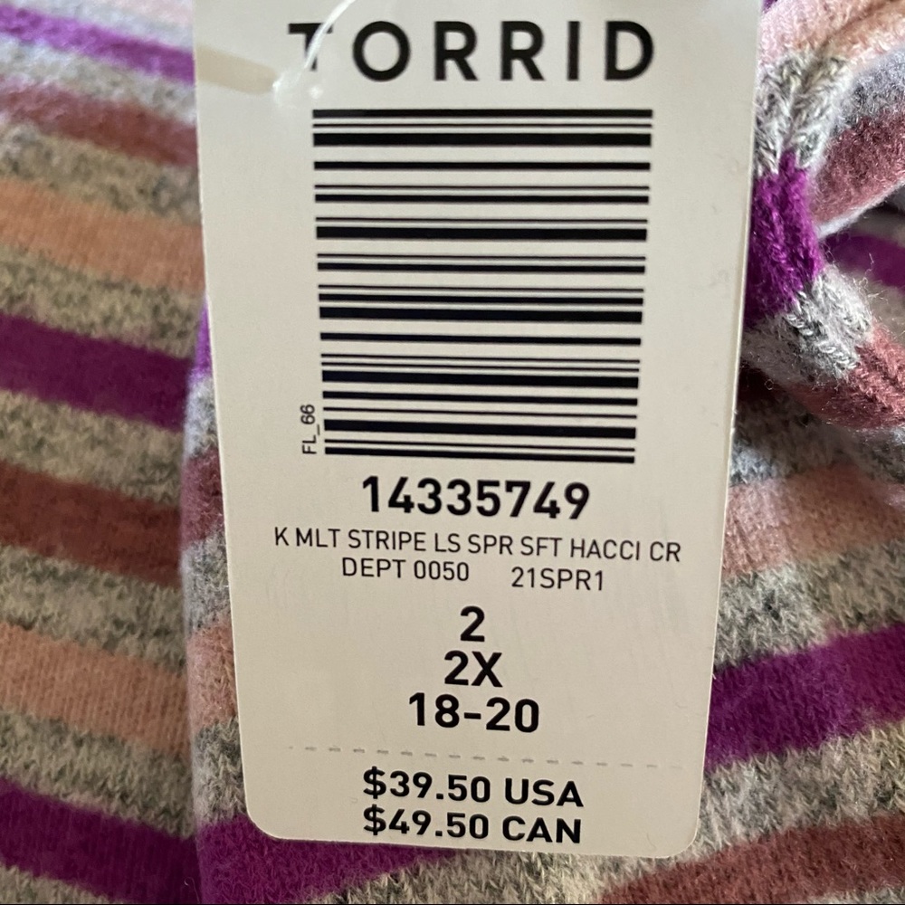 NWOT TORRID Stripe Supersoft Plush Tee - Picture 12 of 13